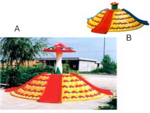 點(diǎn)擊查看詳細(xì)信息<br>標(biāo)題：蘑菇型攀巖滑梯Ⅱ型 HL-6316 閱讀次數(shù)：7190